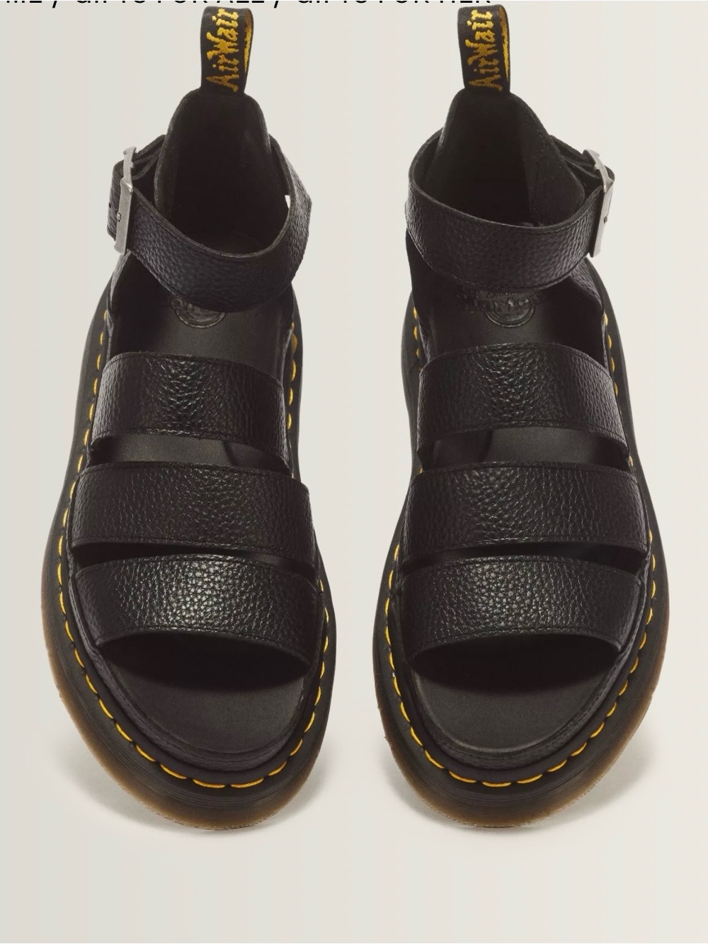 Dr. Martens Black Leather Platform Gladiator Chunky Clarissa II Sandals Gothic